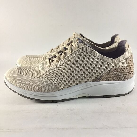 Aravon womens comfort shoes lace up sneakers beige size 9 B - Picture 3 of 8